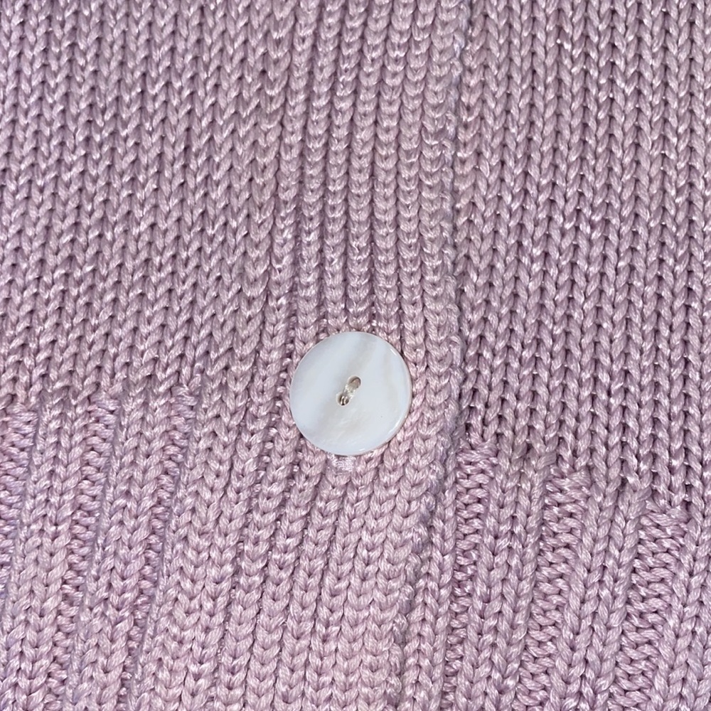 J. Jill lavender knit cowl neck button up sweater Large - Picture 4 of 6